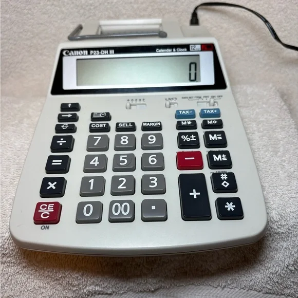 Canon P23-DH III Printing Calculator With Adapter - Picture 6 of 6